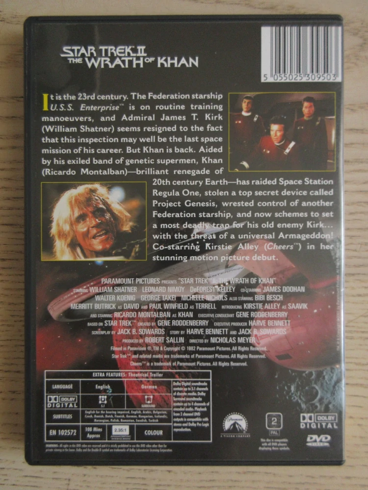 STAR TREK II: KHANŮV HNĚV, L. NIMOY, DVD FILM