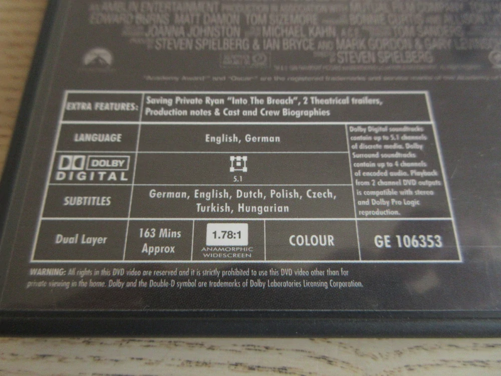 ZACHRAŇTE VOJÍNA RYANA, T. HANKS, E. BURNS, M. DAMON, 2X DVD FILM