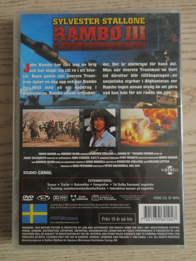 RAMBO 3., STALLONE, GB OBAL, ČESKÁ VERZE, DVD FILM