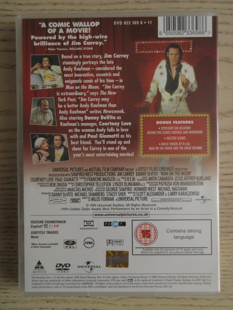 MUŽ NA MĚSÍCI, CARREY, FORMAN, GB OBAL, ČESKÉ DVD FILM