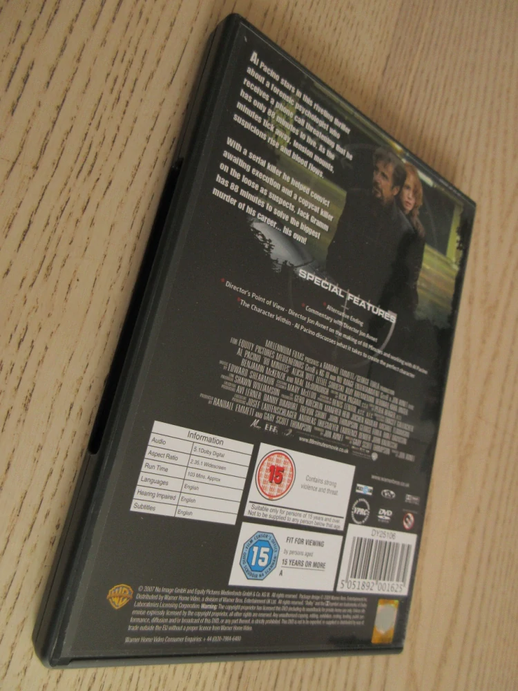 88 MINUT, AL PACINO, GB OBAL, ČESKÉ DVD FILM