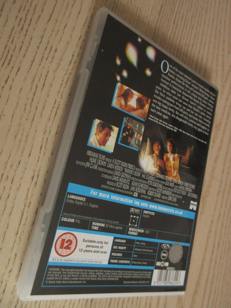 MARVINŮV POKOJ, DI CAPRIO, GB OBAL, ČESKÉ DVD FILM