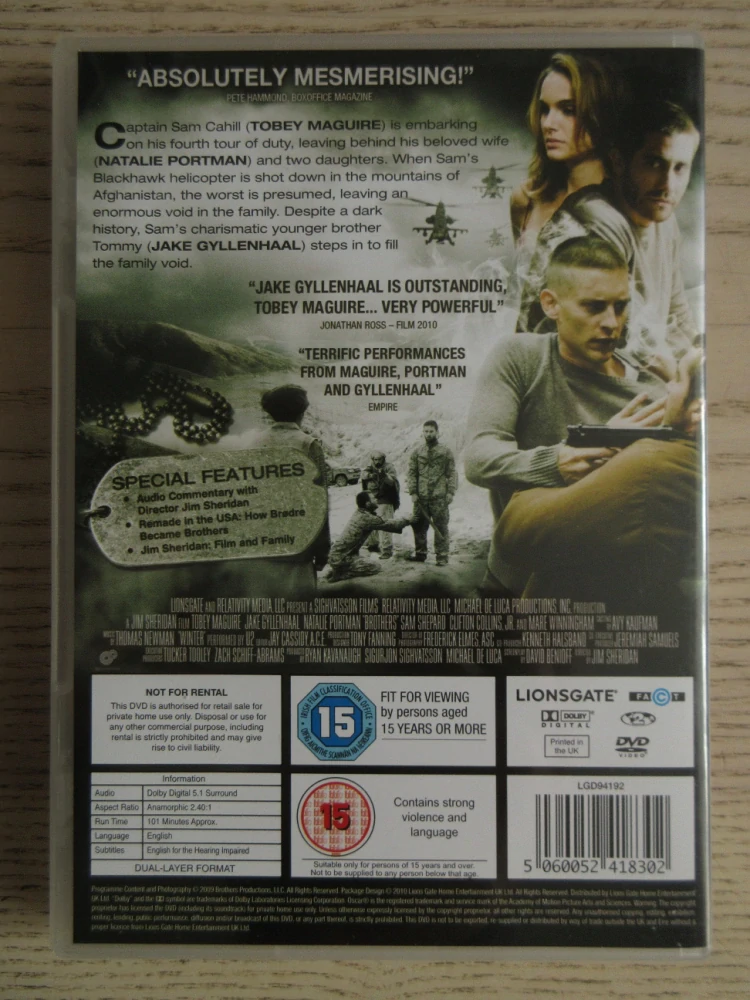 BRATŘI, MAGUIRE, GYLLENHAAL, PORTMAN, GB OBAL, ČESKÉ DVD FILM