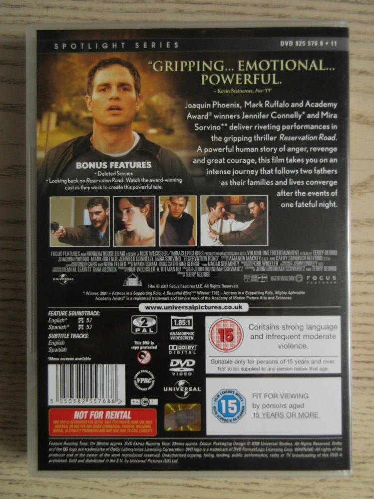 RESERVATION ROAD, PHOENIX, RUFFALO, GB OBAL, ČESKÉ DVD FILM