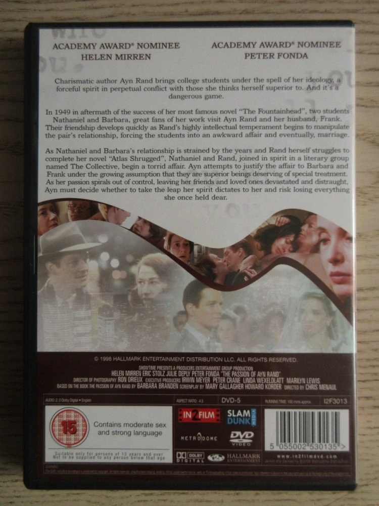 POSEDLOST AYN RANDOVÉ, MIRREN, FONDA, GB OBAL, ČESKÉ DVD FILM