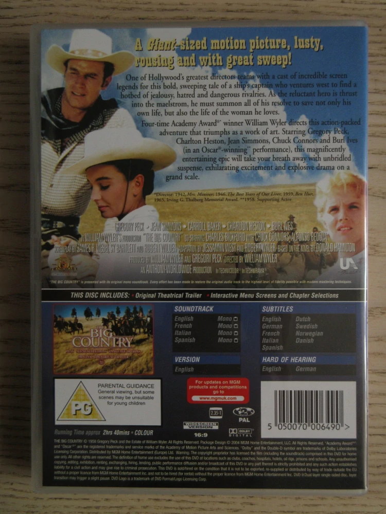 VELKÁ ZEMĚ, PECK, HESTON, GB OBAL, ČESKÉ DVD FILM