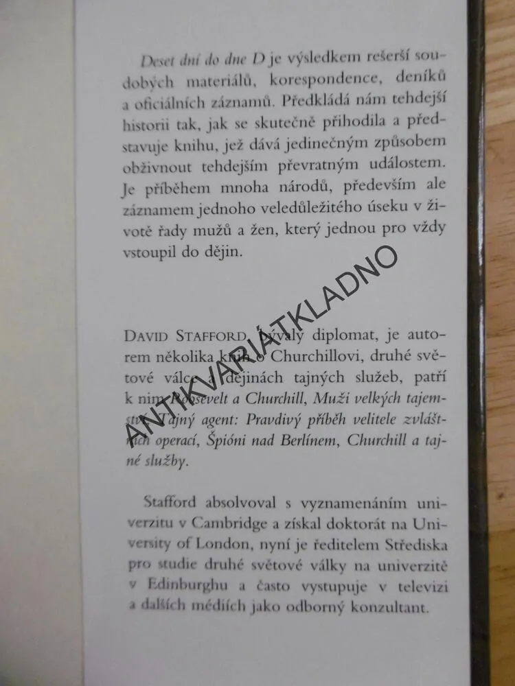 DESET DNÍ DO DNE D, DAVID STAFFORD, 