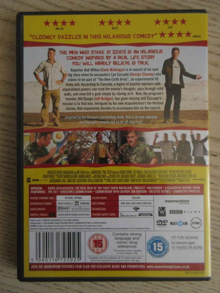 MUŽI, CO ZÍRAJÍ NA KOZY, GB OBAL, ČESKÁ VERZE, DVD FILM