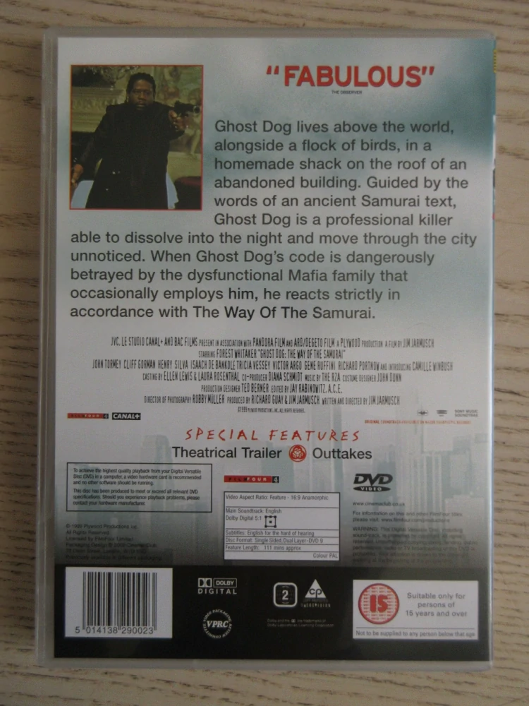 GHOST DOG CESTA SAMURAJE, GB OBAL, ČESKÁ VERZE, DVD FILM
