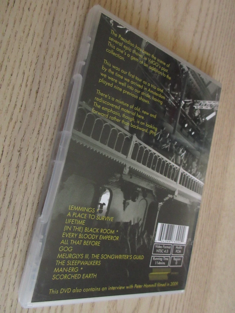 VAN DER GRAAF GENERATOR, LIVE AT THE PARADISO, DVD HUDBA