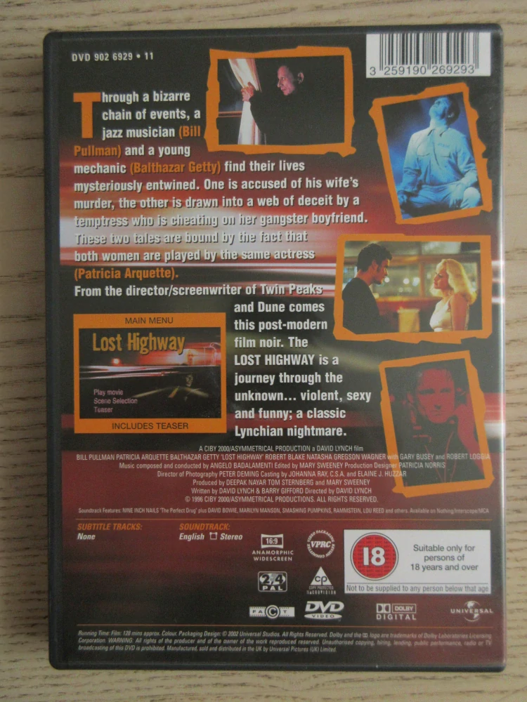 LOST HIGHWAY, B.PULLMAN, GB OBAL, ČESKÁ VERZE, DVD FILM