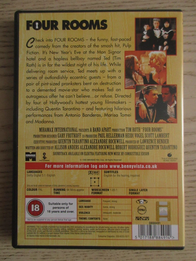 ČTYŘIPOKOJE, MADONNA, A.BANDERAS, GB OBAL, ČESKÁ VERZE, DVD FILM