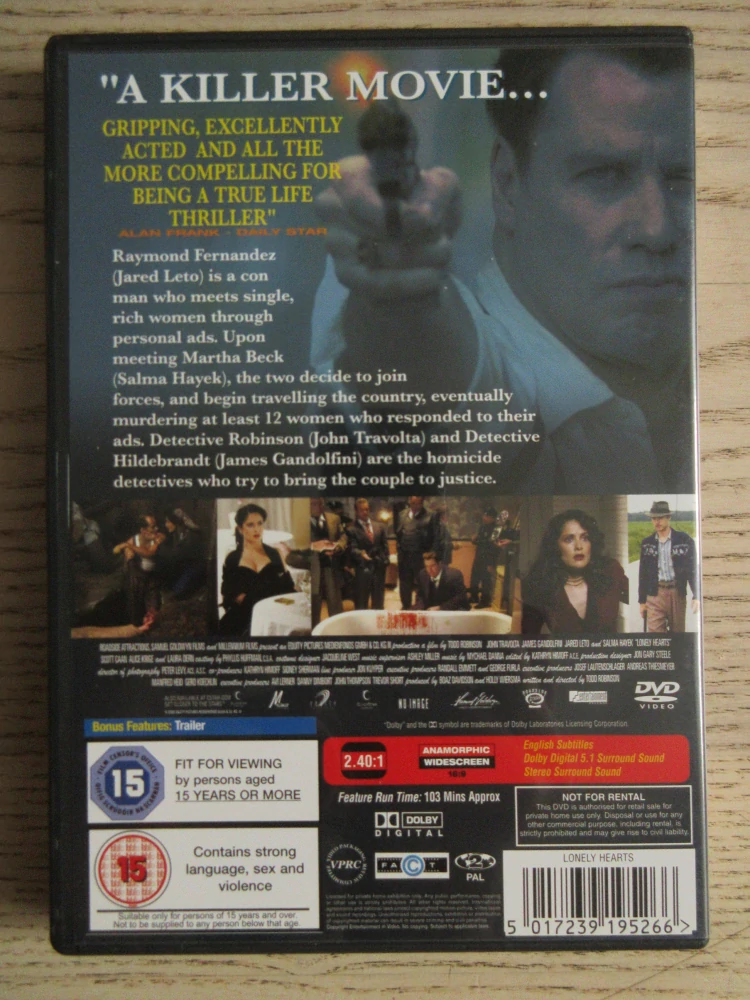 ZABIJÁCI OSAMĚLÍCH SRDCÍ, J.TRAVOLTA, GB OBAL, ČESKÁ VERZE, DVD FILM