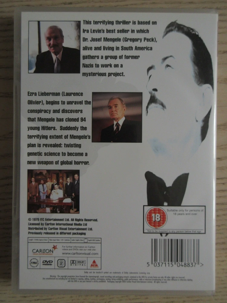 HOŠI Z BRAZÍLIE, G.PECK, L.OLIVIER, GB OBAL, ČESKÁ VERZE, DVD FILM