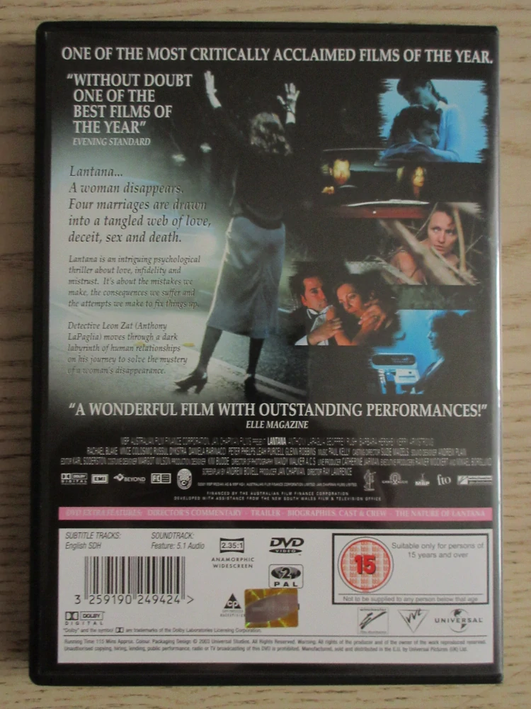 LANTANA, G.RUSH, GB OBAL, ČESKÁ VERZE, DVD FILM