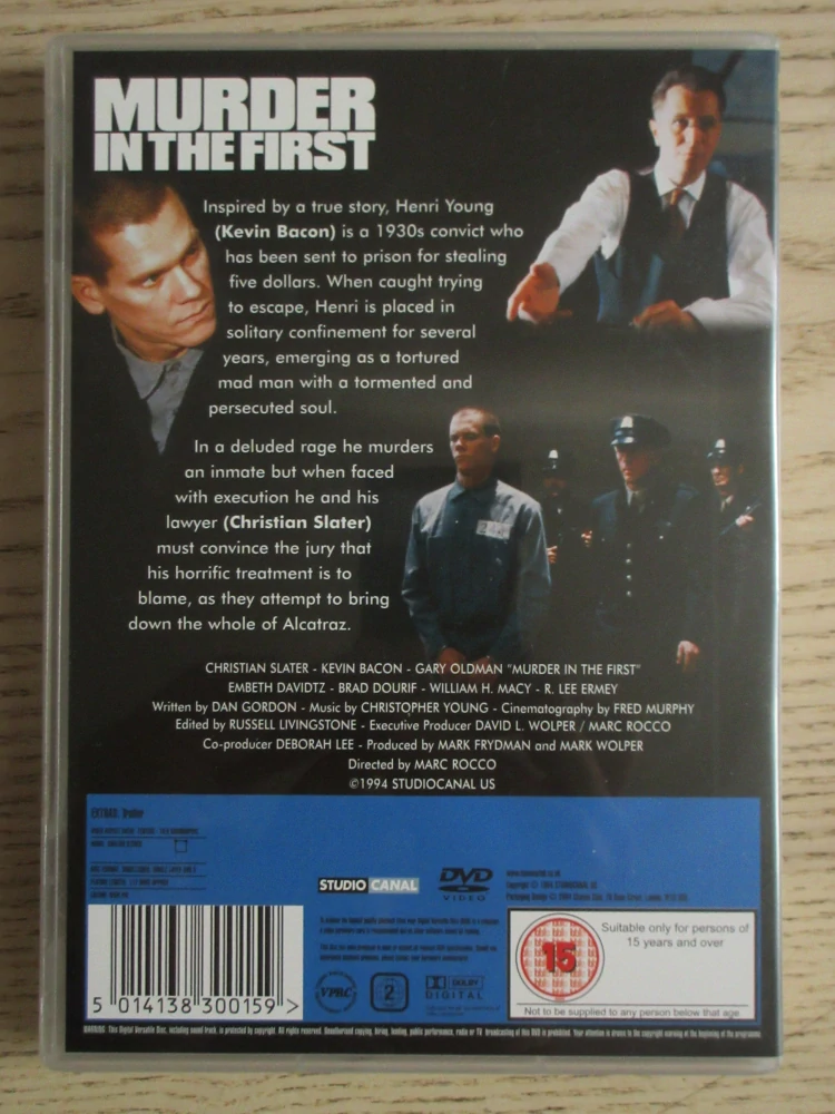 VRAŽDA PRVNÍHO STUPNĚ, K.BACON, GB OBAL, ČESKÁ VERZE, DVD FILM