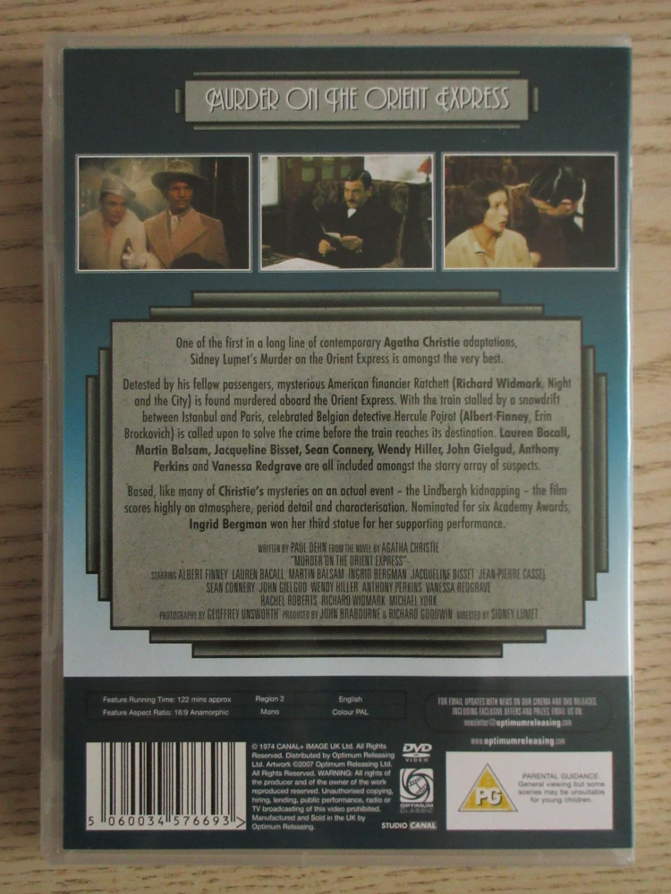 VRAŽDA V ORIENT EXPRESU, S.CONNERY, GB OBAL, ČESKÁ VERZE, DVD FILM