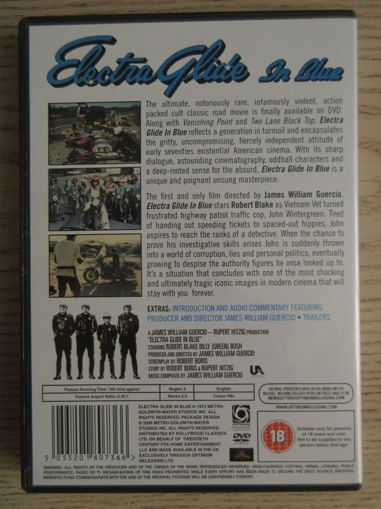 MODRÁ ELECTRA GLIDE, GB OBAL, ČESKÁ VERZE, DVD FILM