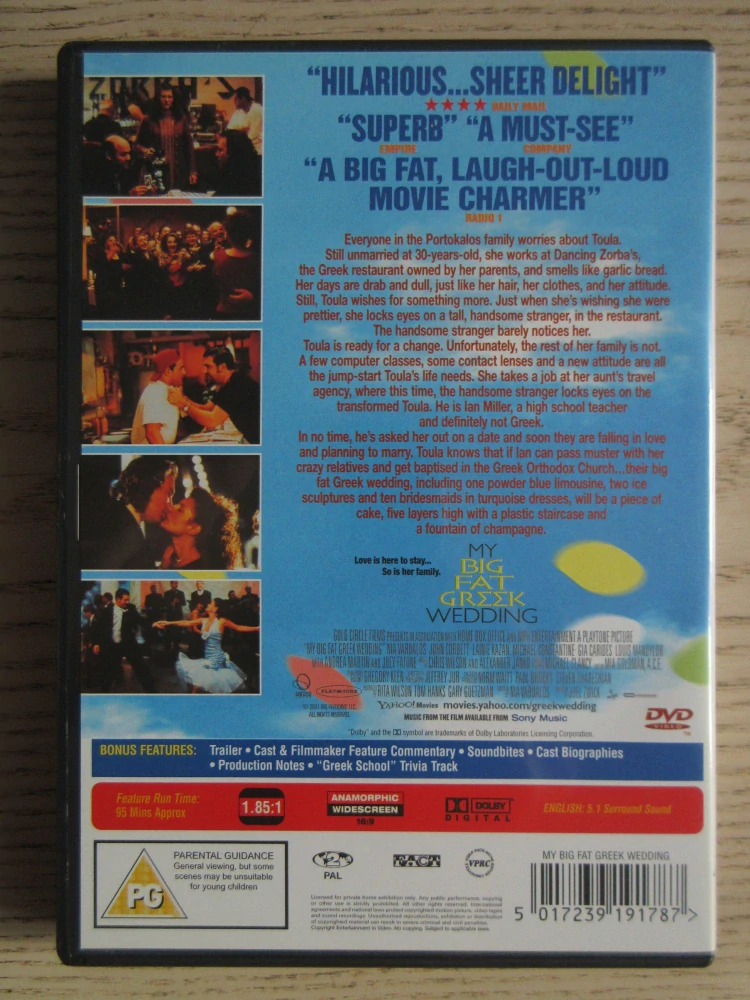 MOJE TLUSTÁ ŘECKÁ SVATBA, GB OBAL, ČESKÁ VERZE, DVD FILM