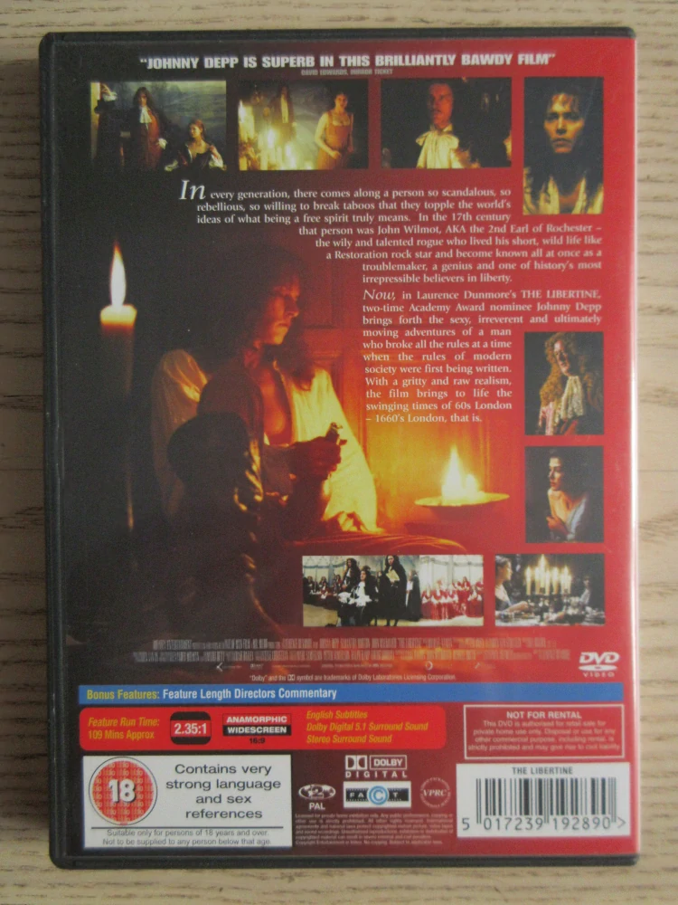 LIBERTIN, J.DEPP, GB OBAL, ČESKÁ VERZE, DVD FILM