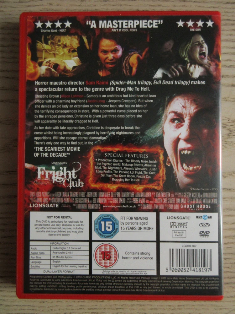 STÁHNI MĚ DO PEKLA, SAM RAIMI, GB OBAL, ČESKÁ VERZE, DVD FILM