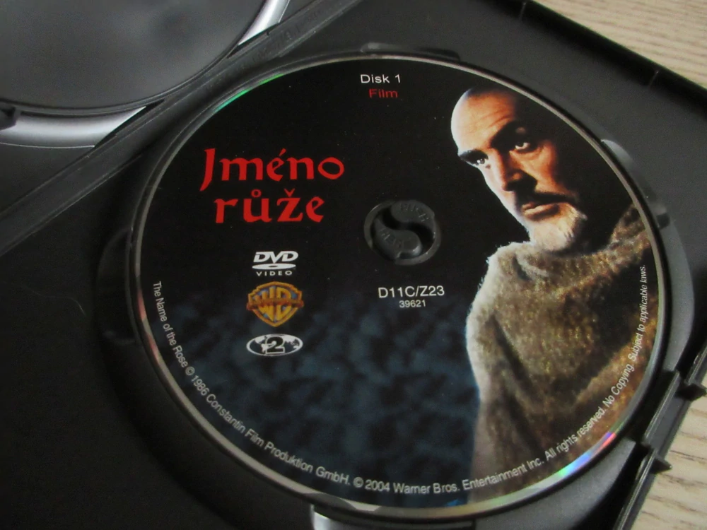 JMÉNO RŮŽE, S.CONNERY, GB OBAL, ČESKÁ VERZE, 2X DVD FILM