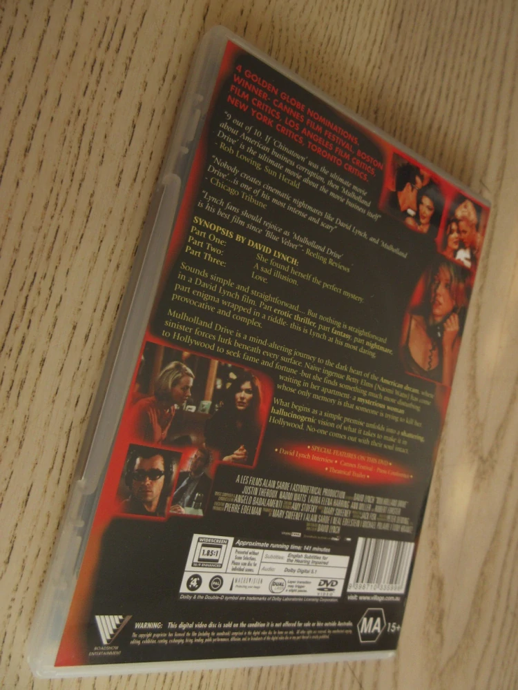 MULHOLAND DRIVE, D.LYNCH, N.WATTS, GB.OBAL, ČESKÁ VERZE, DVD FILM