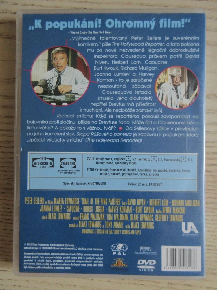STOPA RŮŽOVÉHO PANTERA, P. SELLERS, D. NIVEN, DVD FILM