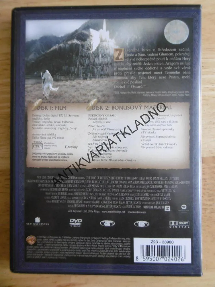 PÁN PRSTENŮ, NÁVRAT KRÁLE, DVD FILM