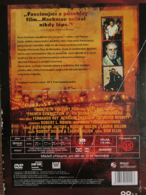 FRANCOUZSKÁ SPOJKA II: DOPADENÍ, G. HACKMAN, DVD FILM