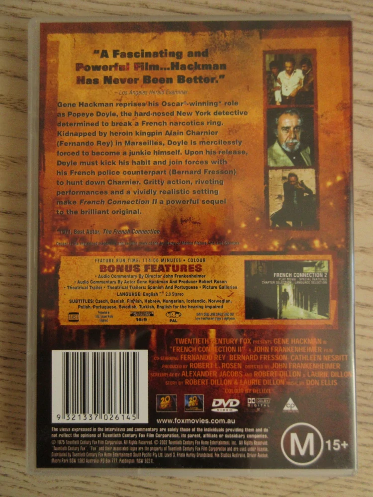 FRANCOUZSKÁ SPOJKA 2, G.HACKMAN, GB OBAL, ČESKÉ TIT. DVD FILM