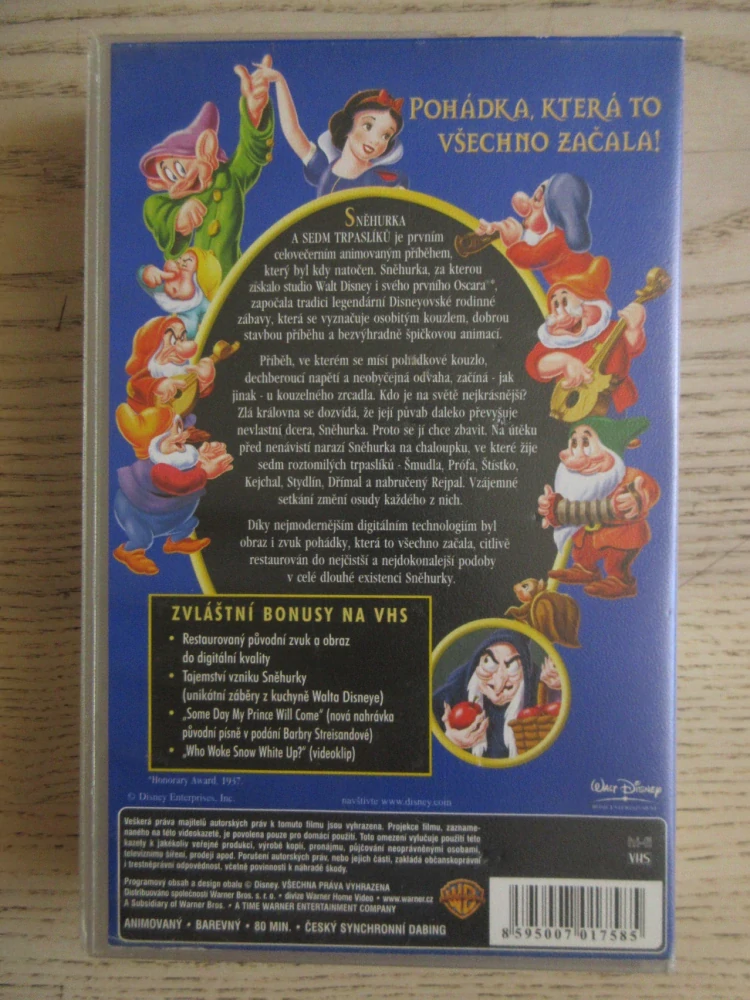 SNĚHURKA A SEDM TRPASLÍKŮ, VHS VIDEOKAZETA