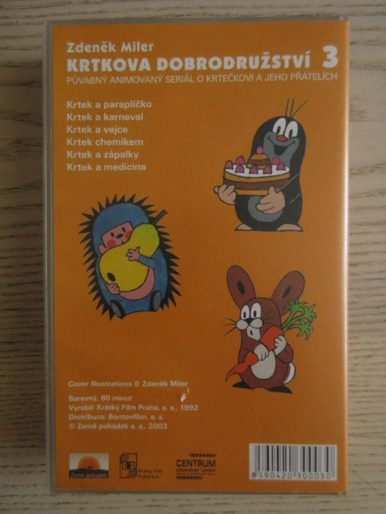 KRTKOVA DOBRODRUŽSTVÍ 3, VHS VIDEOKAZETA