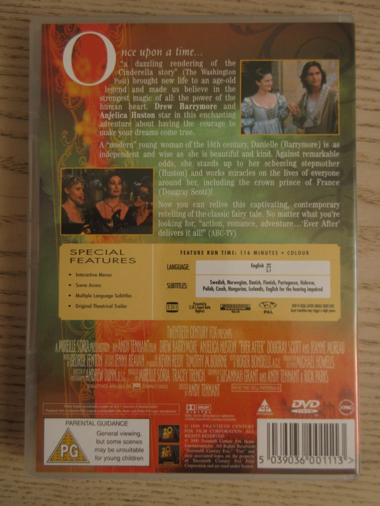 VĚČNÝ PŘÍBĚH, D.BARRYMORE, A.HUSTON, GB OBAL, ČESKÉ TIT. DVD FILM