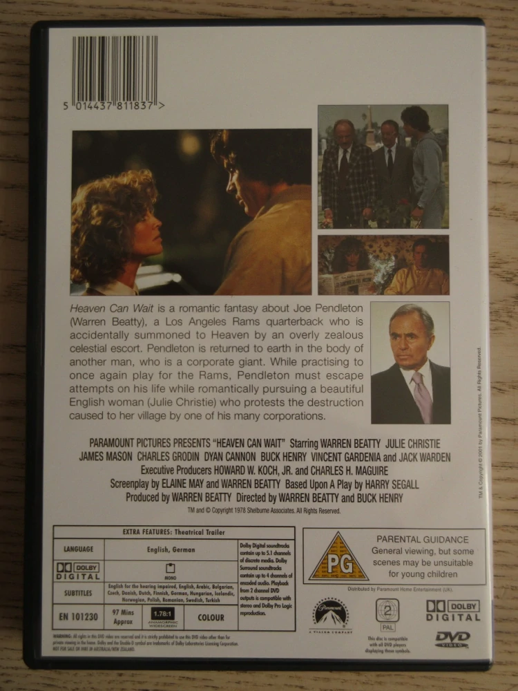 NEBE MŮŽE POČKAT, W.BEATTY, GB OBAL, ČESKÉ TIT. DVD FILM