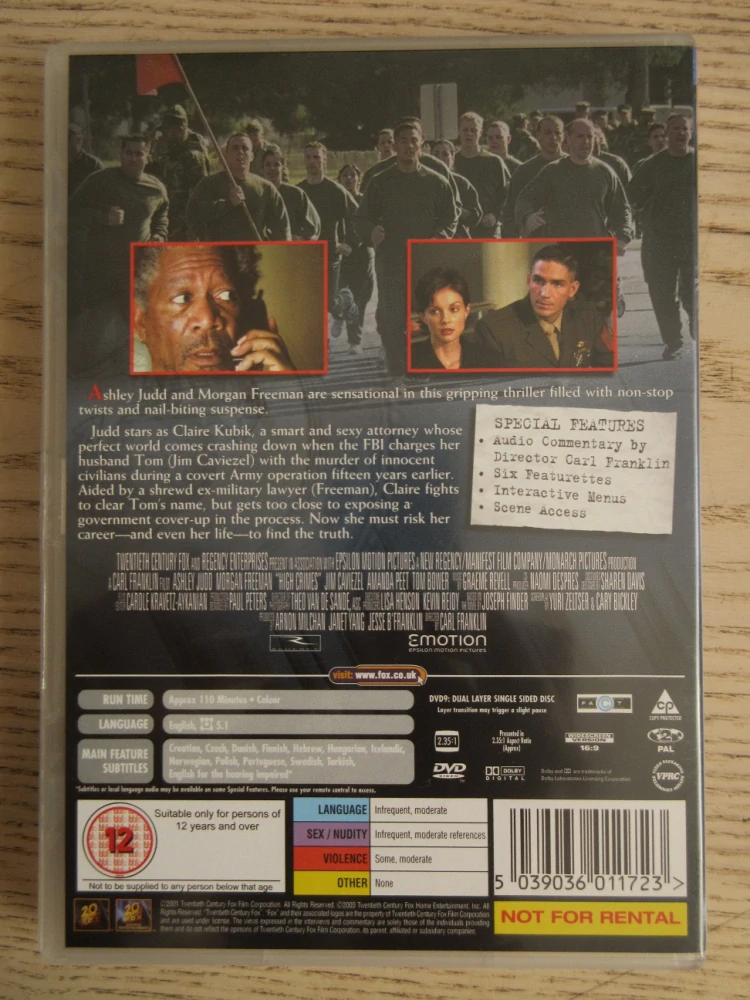 TĚŽKÝ ZLOČIN, M.FREEMAN, A.JUDD, GB OBAL, ČESKÉ TIT. DVD FILM