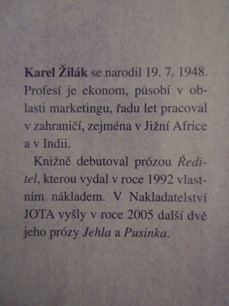KLEPTOMAN, KAREL ŽILÁK, **an