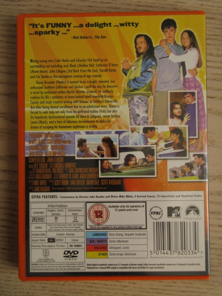 ORANGE COUNTY, J.BLACK, GB OBAL, ČESKÉ TITULKY, DVD FILM
