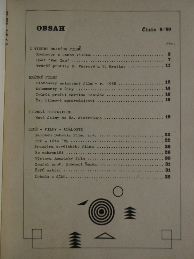 ZPRAVODAJ ČESKOSLOVENSKÉHO FILMU, Č. 8/1989, **an