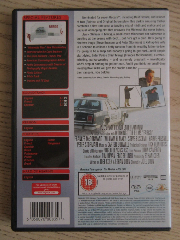 FARGO, GB OBAL, ČESKÉ TITULKY, DVD FILM