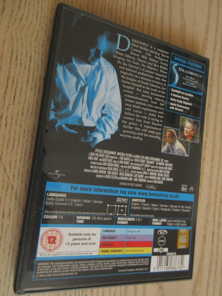 NA KŘÍDLECH VÁŽKY, K.COSTNER, GB OBAL, ČESKÉ TIT. DVD FILM