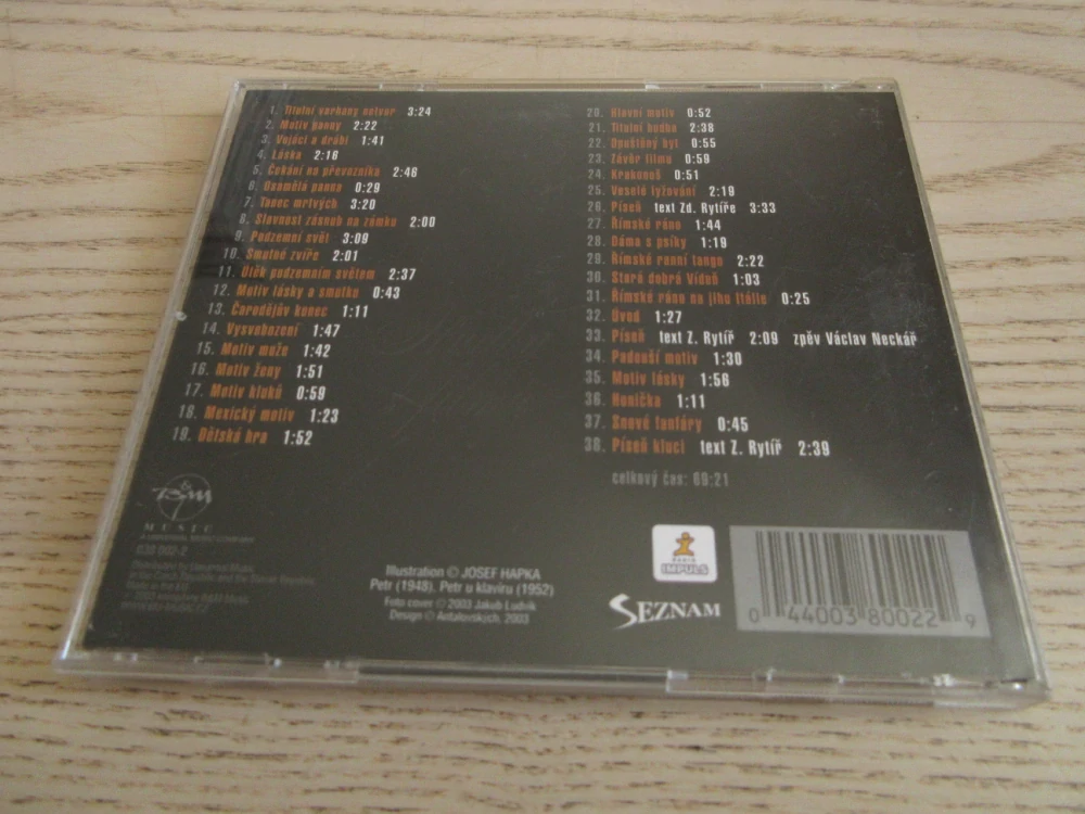PETR HAPKA, V OBRAZECH, HUDBY Z FILMŮ 1.  CD HUDBA