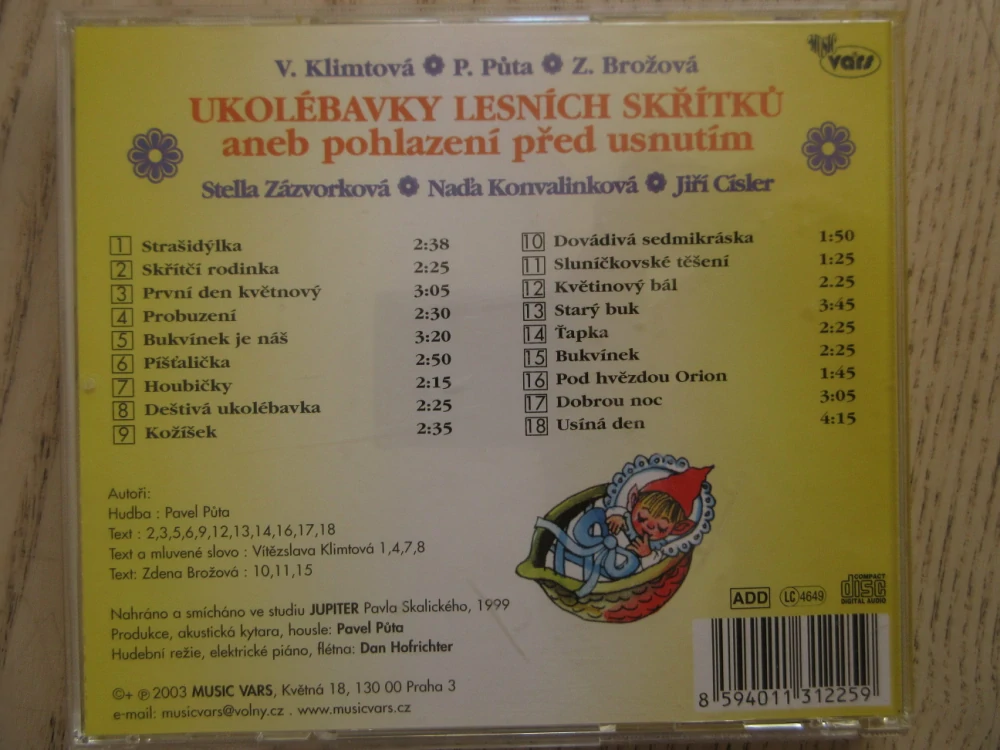 UKOLÉBAVKY LESNÍCH SKŘÍTKŮ ANEB POHLAZENÍ PŘED USNUTÍM,  CD HUDBA