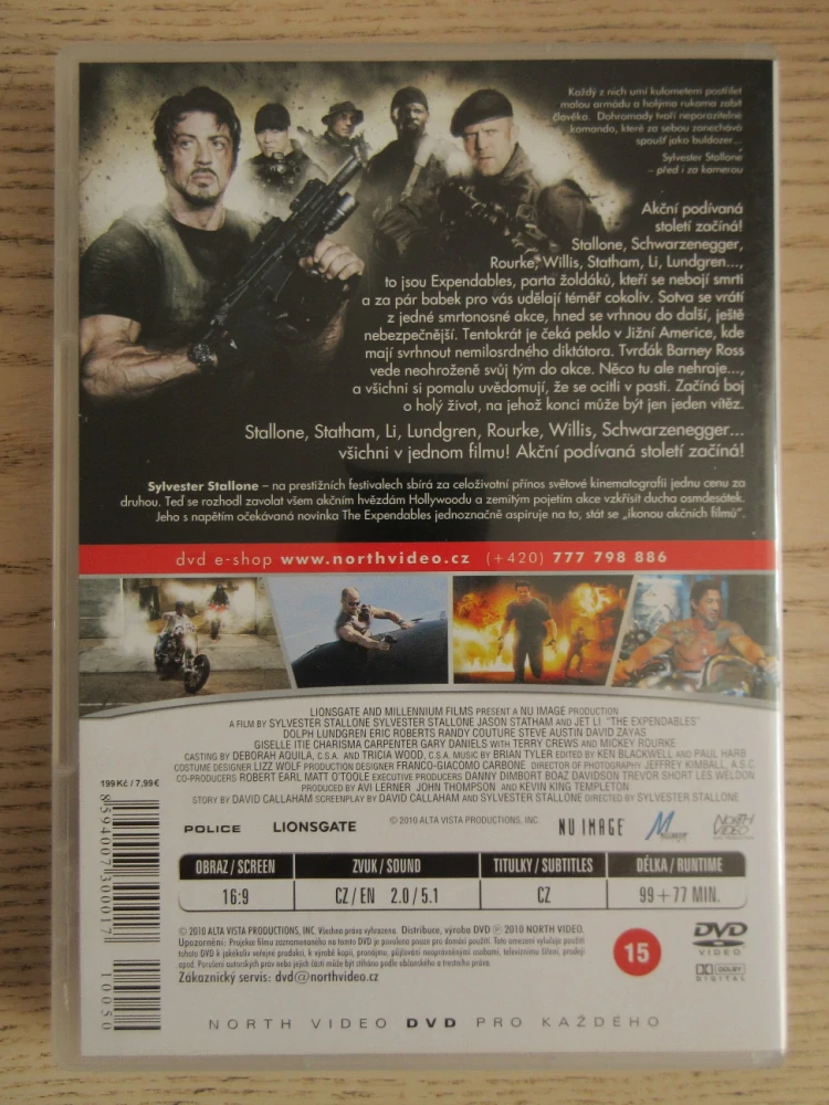 EXPENDABLES 2, POSTRADATELNÍ, STALLONE, DVD FILM + BONIS DVD
