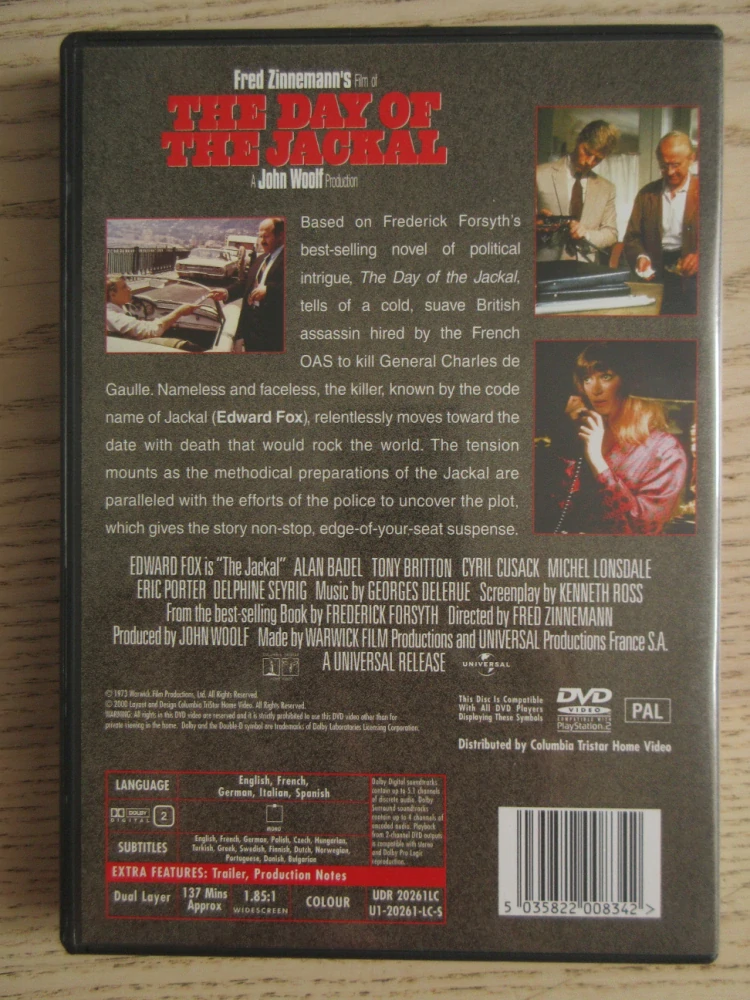 DEN PRO ŠAKALA, E.FOX, GB OBAL, ČESKÉ TITULKY, DVD FILM