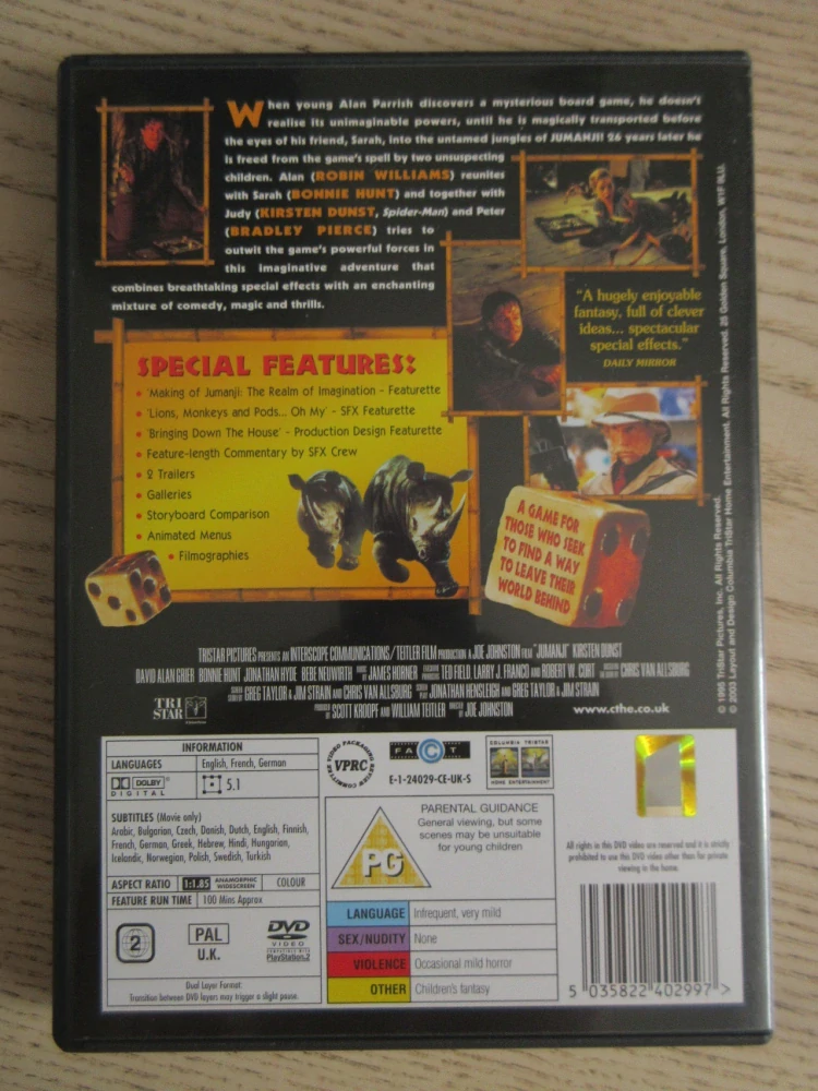 JUMANJI, R.WILLIAMS, GB OBAL, ČESKÉ TITULKY, DVD FILM