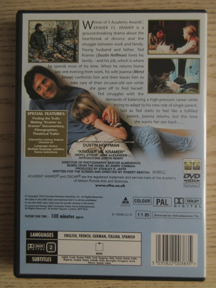 KRAMEROVÁ VERSUS KRAMER, D.HOFFMAN, M.STREEP, GB OBAL, ČESKÉ TITULKY, DVD FILM