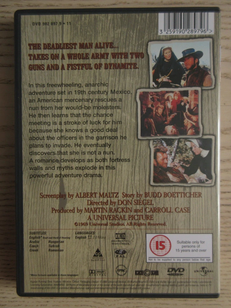 DVA MEZCI PRO SESTRU SÁRU, C.EASTWOOD, S.MACLAINE, GB OBAL, ČESKÉ TITULKY, DVD FILM