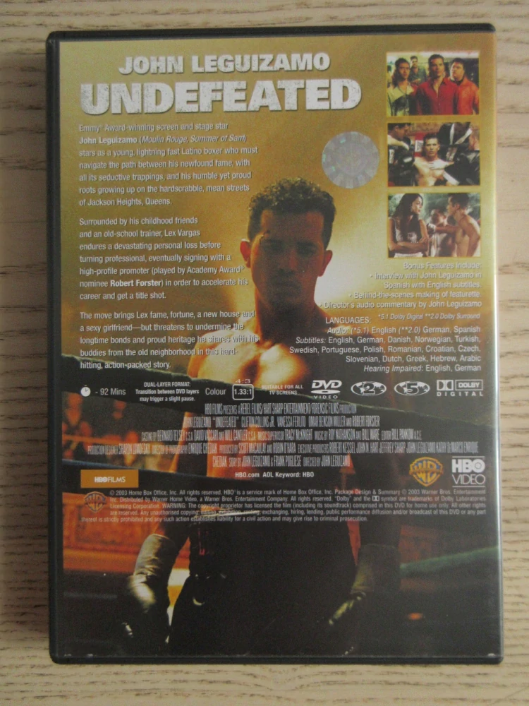 NEPORAŽENÝ, J.LEGUIZAMO, GB OBAL, ČESKÉ TIT. DVD FILM