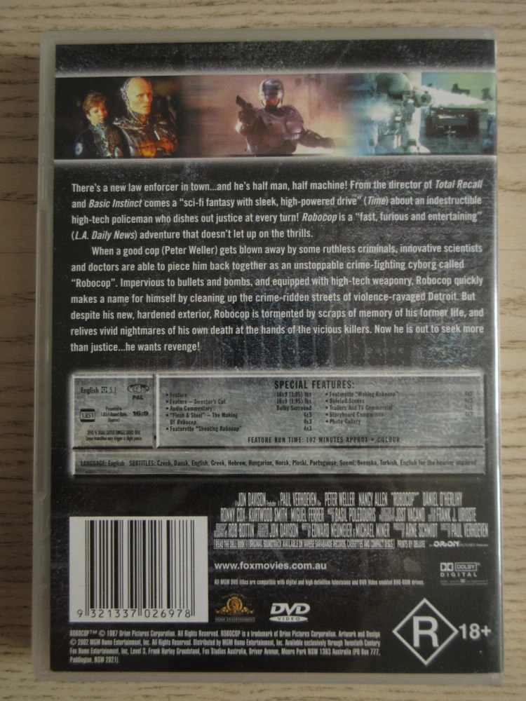ROBOCOP, P.WELLER, GB OBAL, ČESKÉ TIT. DVD FILM